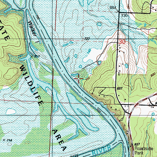 Topographic Map of Sunshine Beach Camp (historical), MO