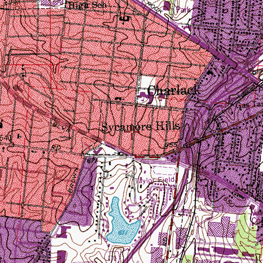 Topographic Map of Sycamore Hills, MO
