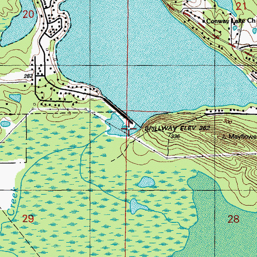 Topographic Map of Lake Conway, AR