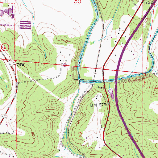Topographic Map of Turkey Creek, MO