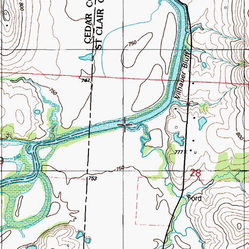 Topographic Map of Turkey Creek, MO