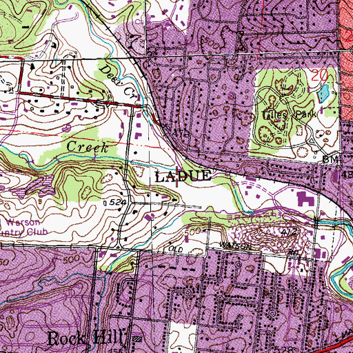Topographic Map of Twomile Creek, MO
