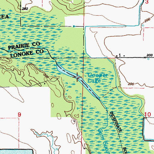 Topographic Map of Cooper Lake, AR