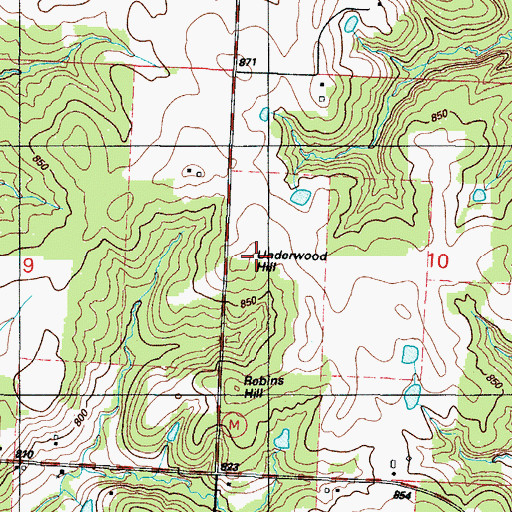 Topographic Map of Underwood Hill, MO