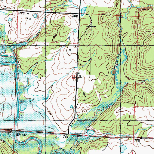 Topographic Map of Upper Monegaw School (historical), MO