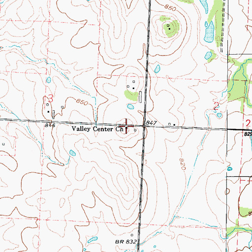 Topographic Map of Valley Center Church, MO