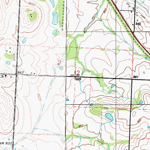 Topographic Map of Valley Center School (historical), MO