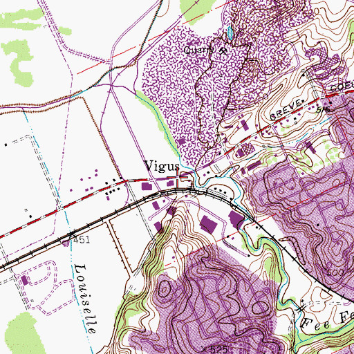 Topographic Map of Vigus, MO