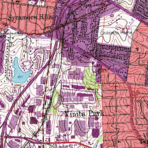 Topographic Map of Vinita County Park, MO