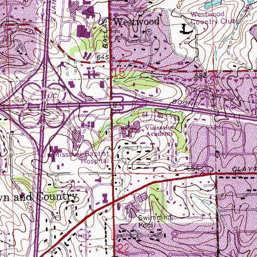 Topographic Map of Visitation Academy, MO