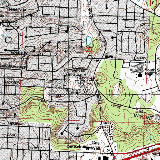 Topographic Map of Crowe Hill Reservoir, AR