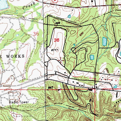 Topographic Map of Weldon Spring Ordnance Works, MO