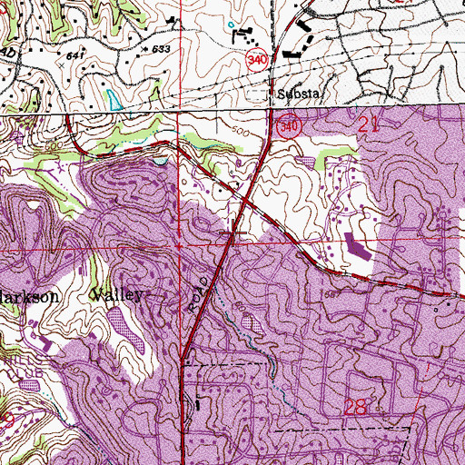 Topographic Map of West Par Golf Course, MO