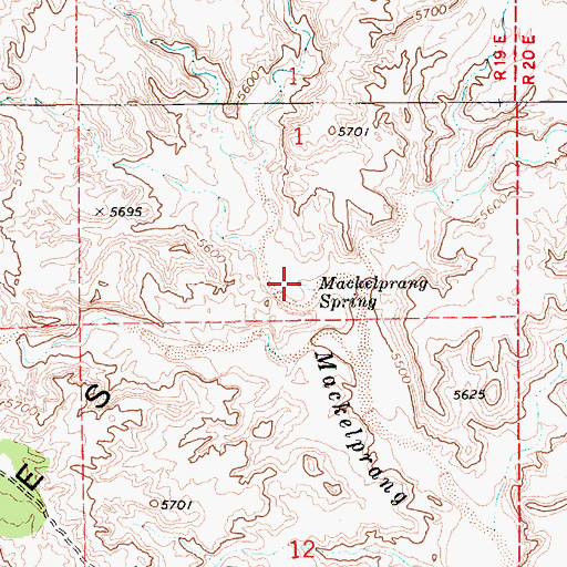 Topographic Map of Mackelprang Spring, AZ