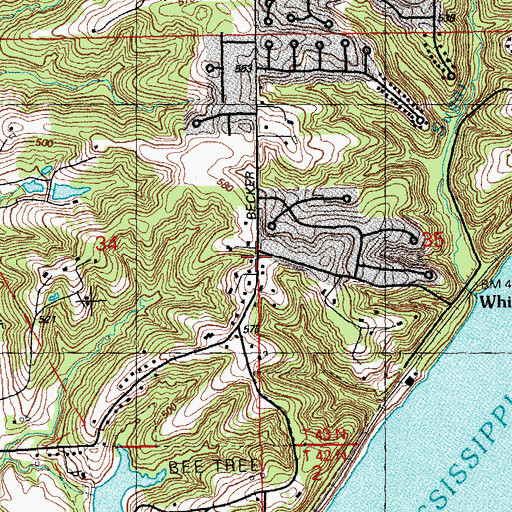 Topographic Map of White House, MO