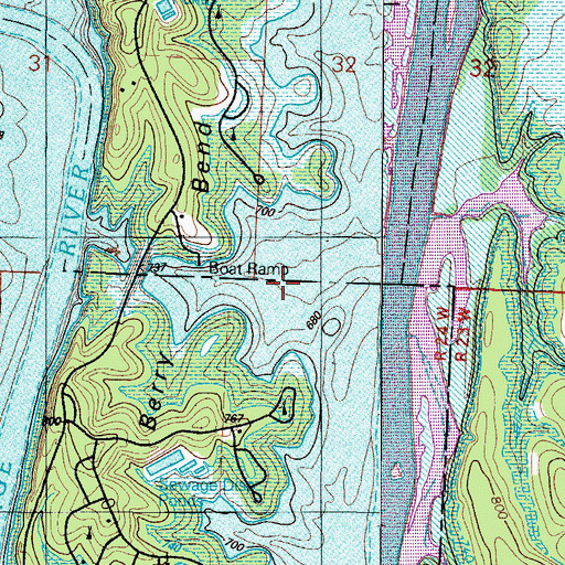 Topographic Map of White Sulphur Springs, MO