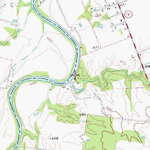 Topographic Map of Whites Branch, MO