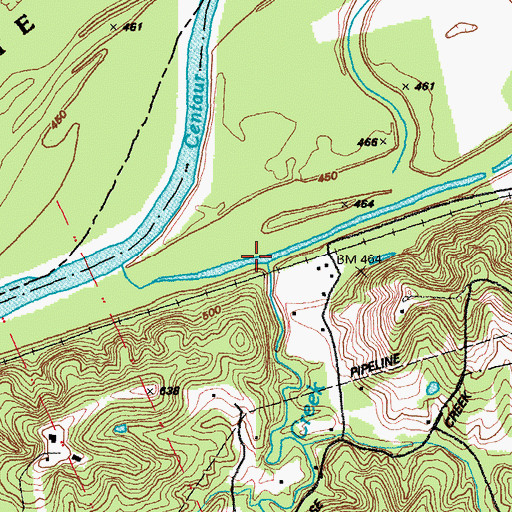 Topographic Map of Wildhorse Creek, MO