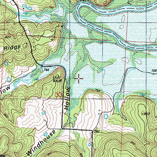 Topographic Map of Windhouse Hollow, MO