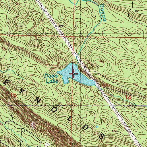 Topographic Map of Davis Lake, AR
