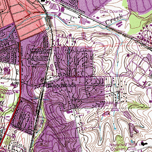 Topographic Map of Woodstock, MO