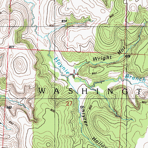 Topographic Map of Wright Hollow, MO