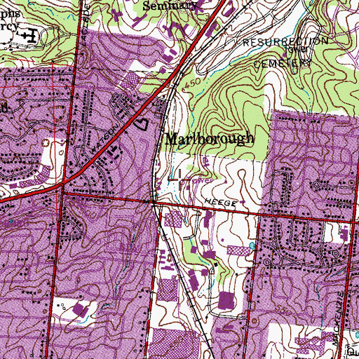 Topographic Map of KSD-FM (Saint Louis), MO