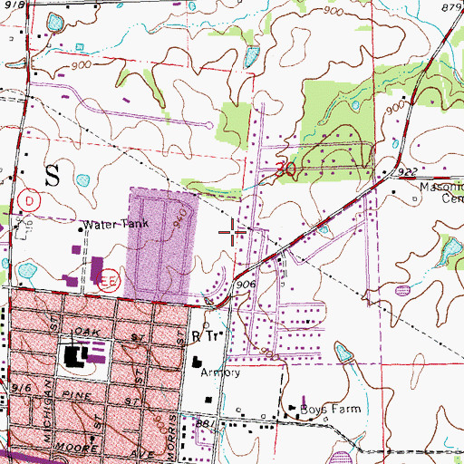 Topographic Map of KREI-AM (Farmington), MO
