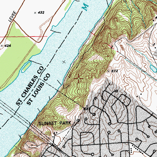 Topographic Map of La Charbonniere (historical), MO
