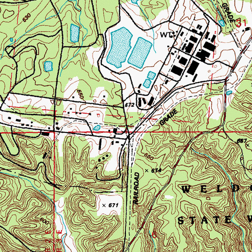 Topographic Map of Toonerville, MO