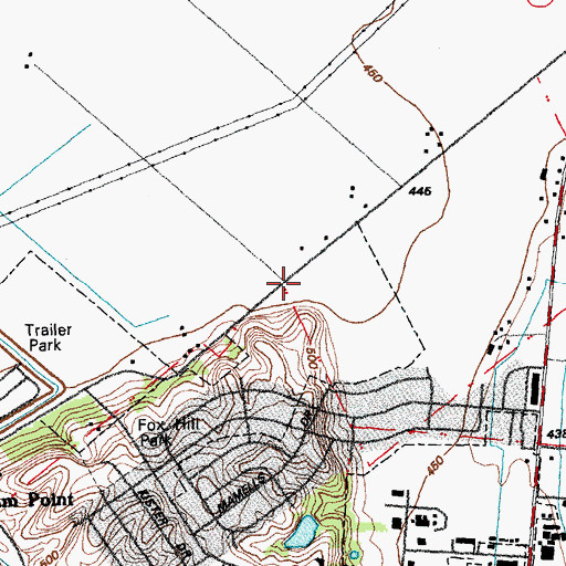 Topographic Map of Les Mamelles, MO