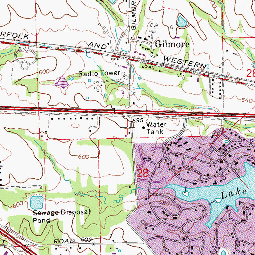 Topographic Map of Gilmore School (historical), MO