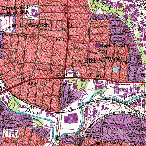 Topographic Map of Brentwood Plaza, MO