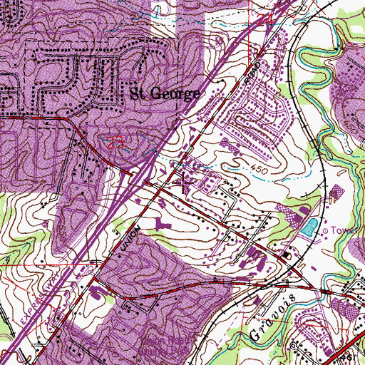 Topographic Map of Union Plaza, MO