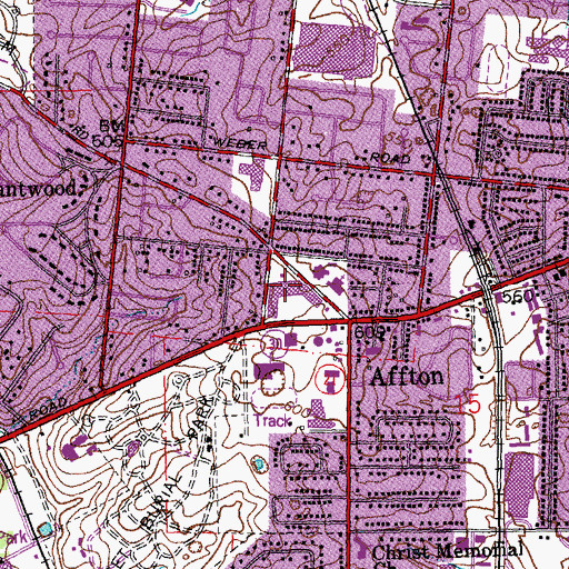 Topographic Map of Grasso Plaza, MO