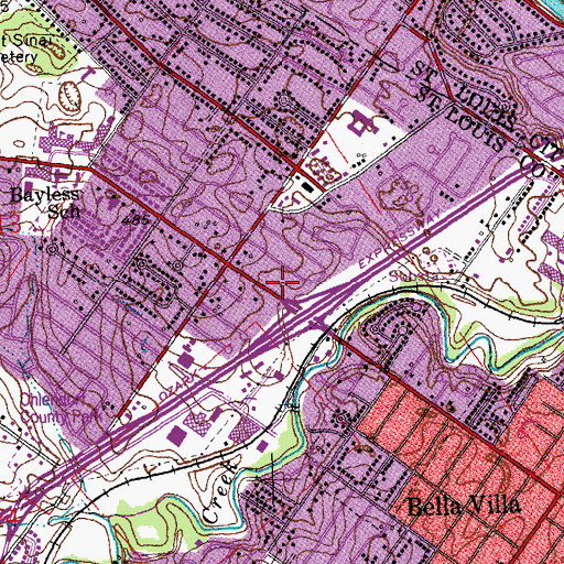 Topographic Map of Marion Heights Plaza, MO