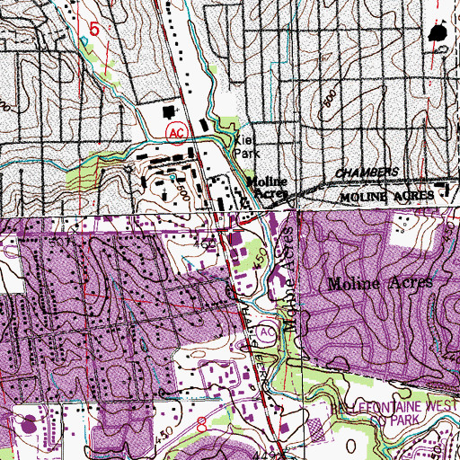 Topographic Map of Heartland Plaza, MO
