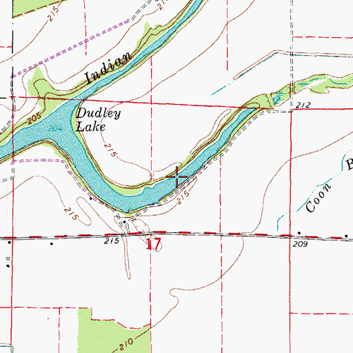 Topographic Map of Dudley Lake, AR