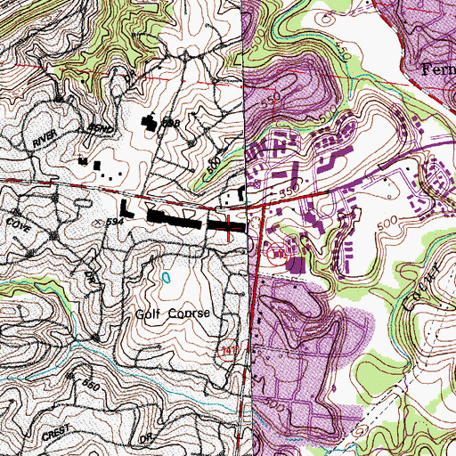 Topographic Map of Four Seasons Shopping Center, MO