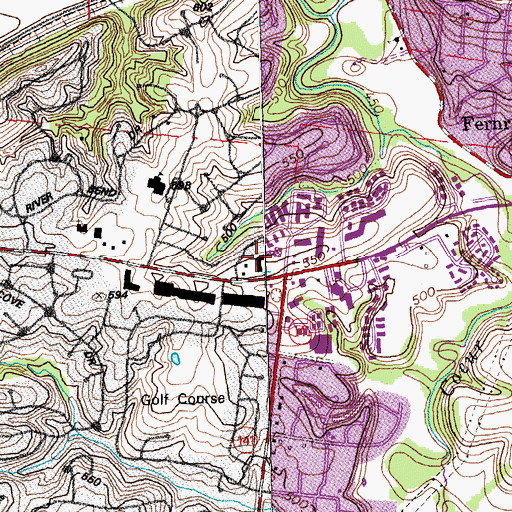 Topographic Map of Forum Center, MO