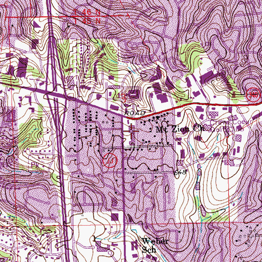Topographic Map of Creve Coeur Plaza, MO
