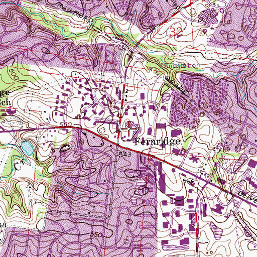 Topographic Map of Castillons Arcade Plaza, MO