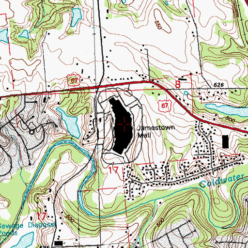 Topographic Map of Jamestown Mall, MO