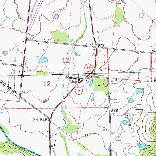 Topographic Map of Masda School, MO