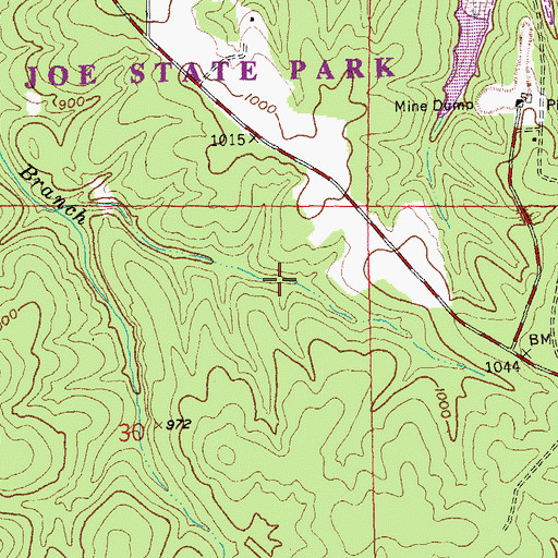 Topographic Map of Saint Joe State Park, MO