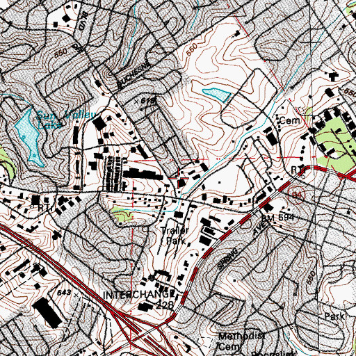 Topographic Map of Saint Charles Plaza, MO