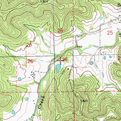 Topographic Map of Happy Glen School (historical), MO