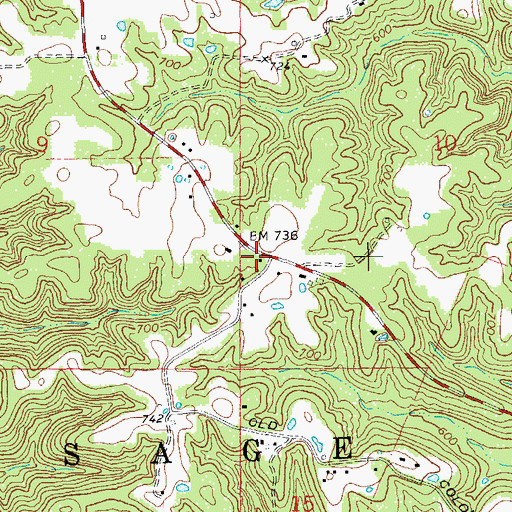 Topographic Map of Bacon School (historical), MO