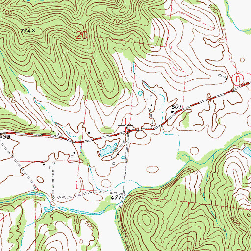 Topographic Map of Richmond School (historical), MO