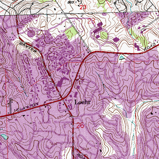 Topographic Map of Claymont Shopping Center, MO